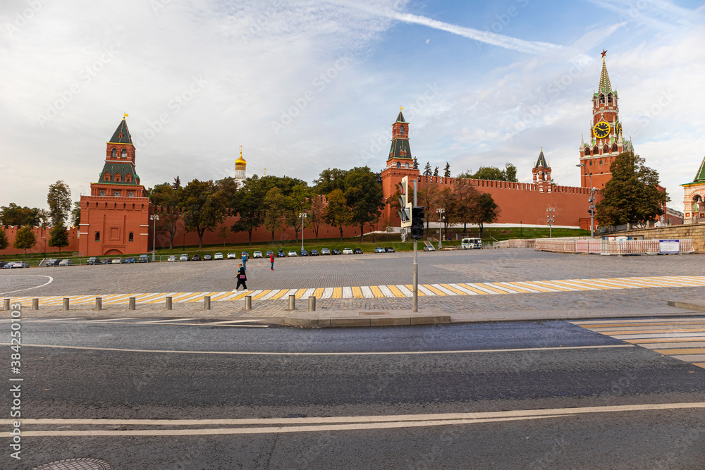 View of the Kremlin and Vasilyevsky Descent Square from Zaryadye Park