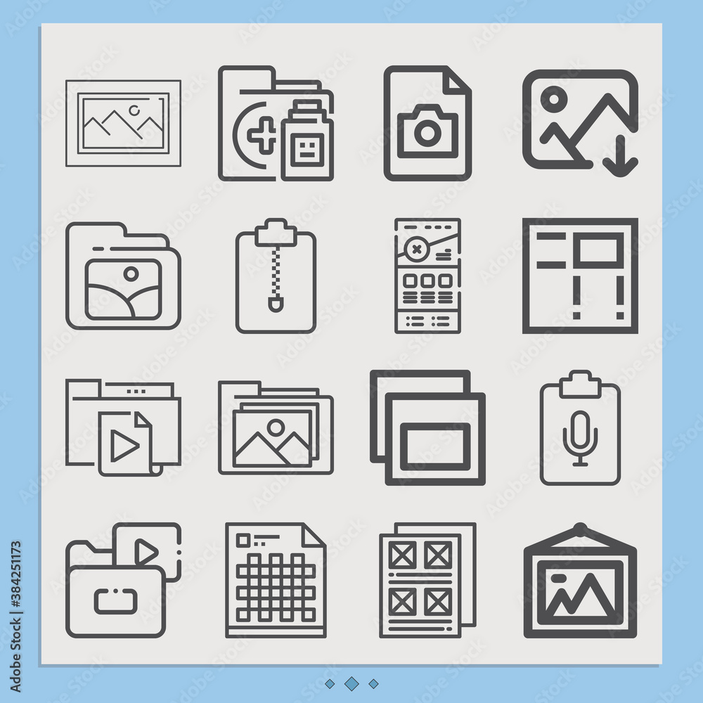 Simple set of indian file related lineal icons. Simple set of indian file related lineal icons.