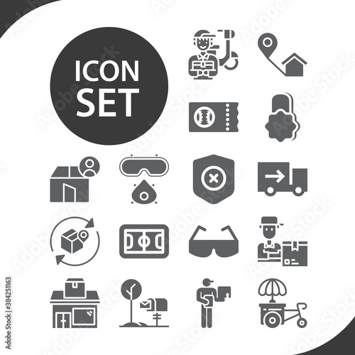 Simple set of baseball game related filled icons.