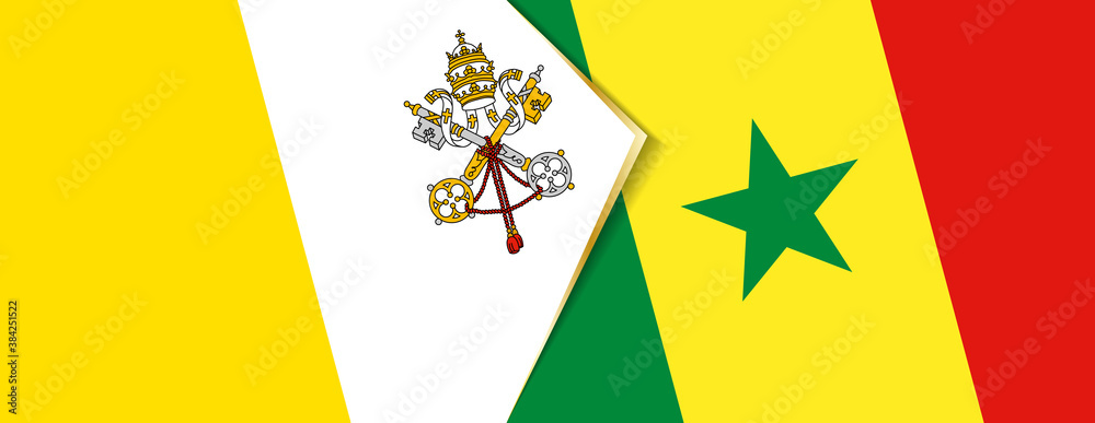 Vatican City and Senegal flags, two vector flags. Vatican City and Senegal flags, two vector flags.