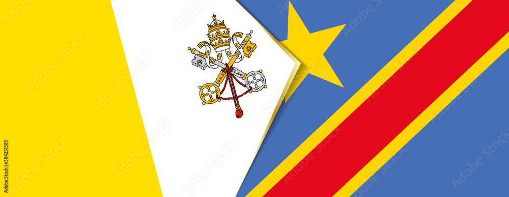 Vatican City and DR Congo flags, two vector flags. Vatican City and DR Congo flags, two vector flags.