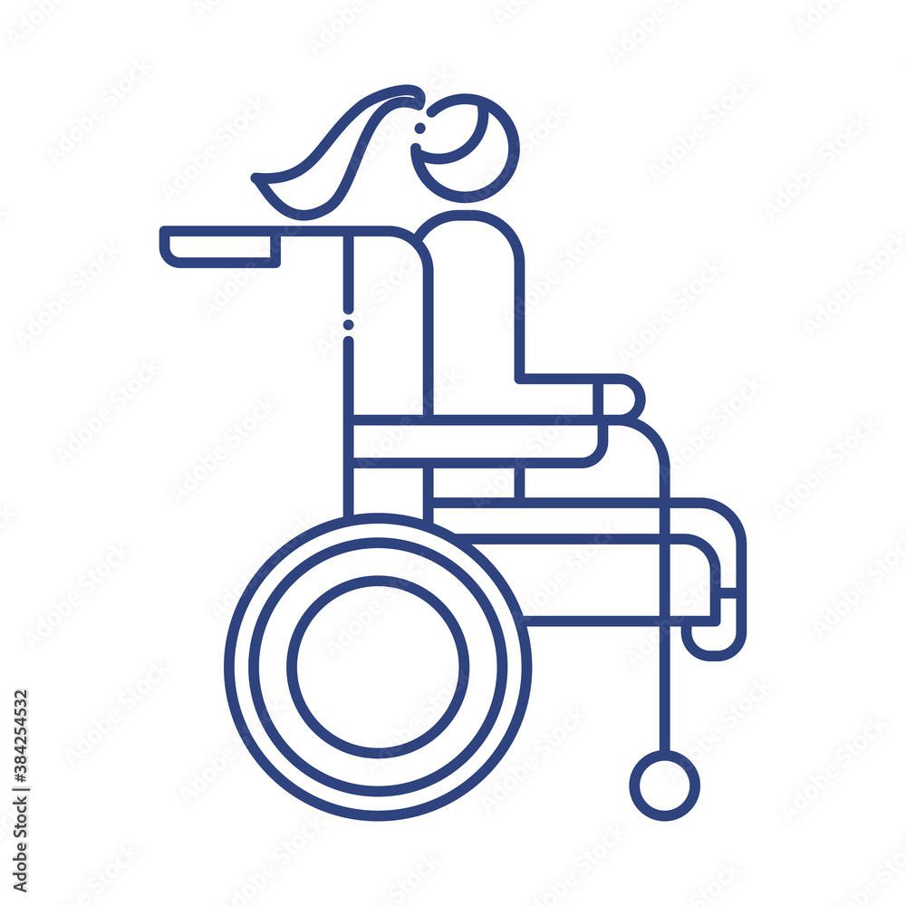 woman in wheelchair disabled line style icon woman in wheelchair disabled line style icon