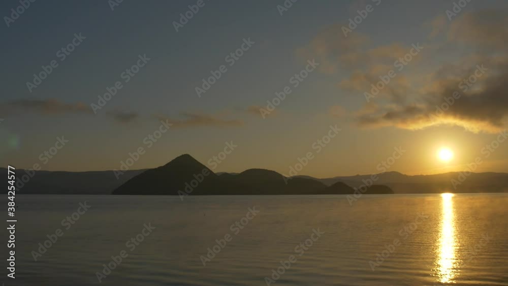 sunset over the lake