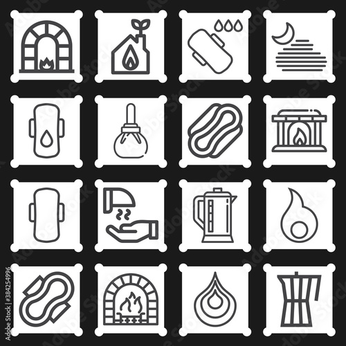 16 pack of conduction  lineal web icons set
