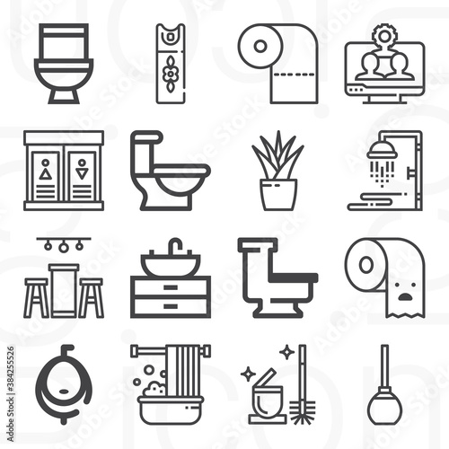 16 pack of john  lineal web icons set