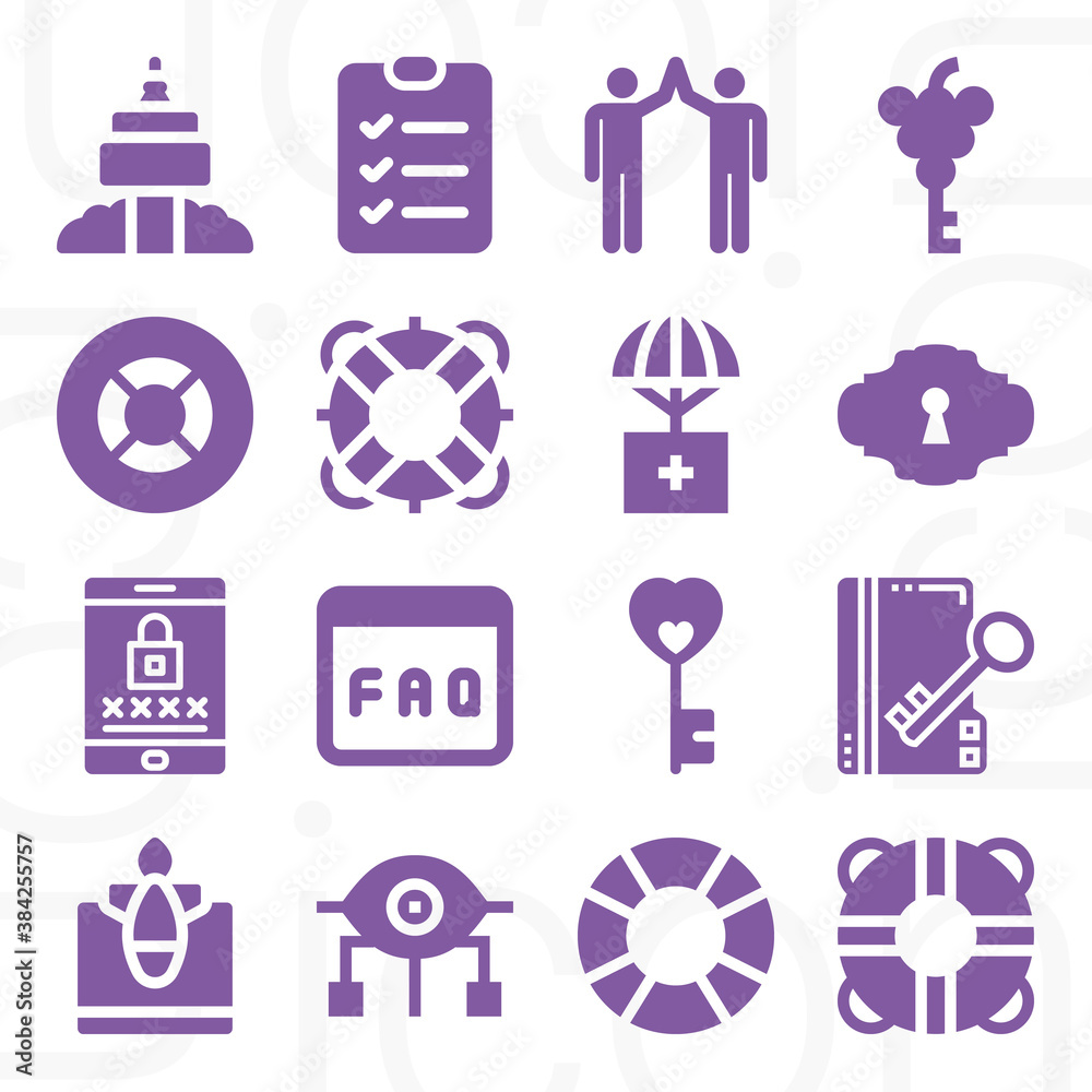 16 pack of identify filled web icons set 16 pack of identify filled web icons set