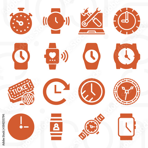 16 pack of movies  filled web icons set