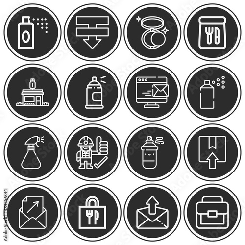 16 pack of gone  lineal web icons set