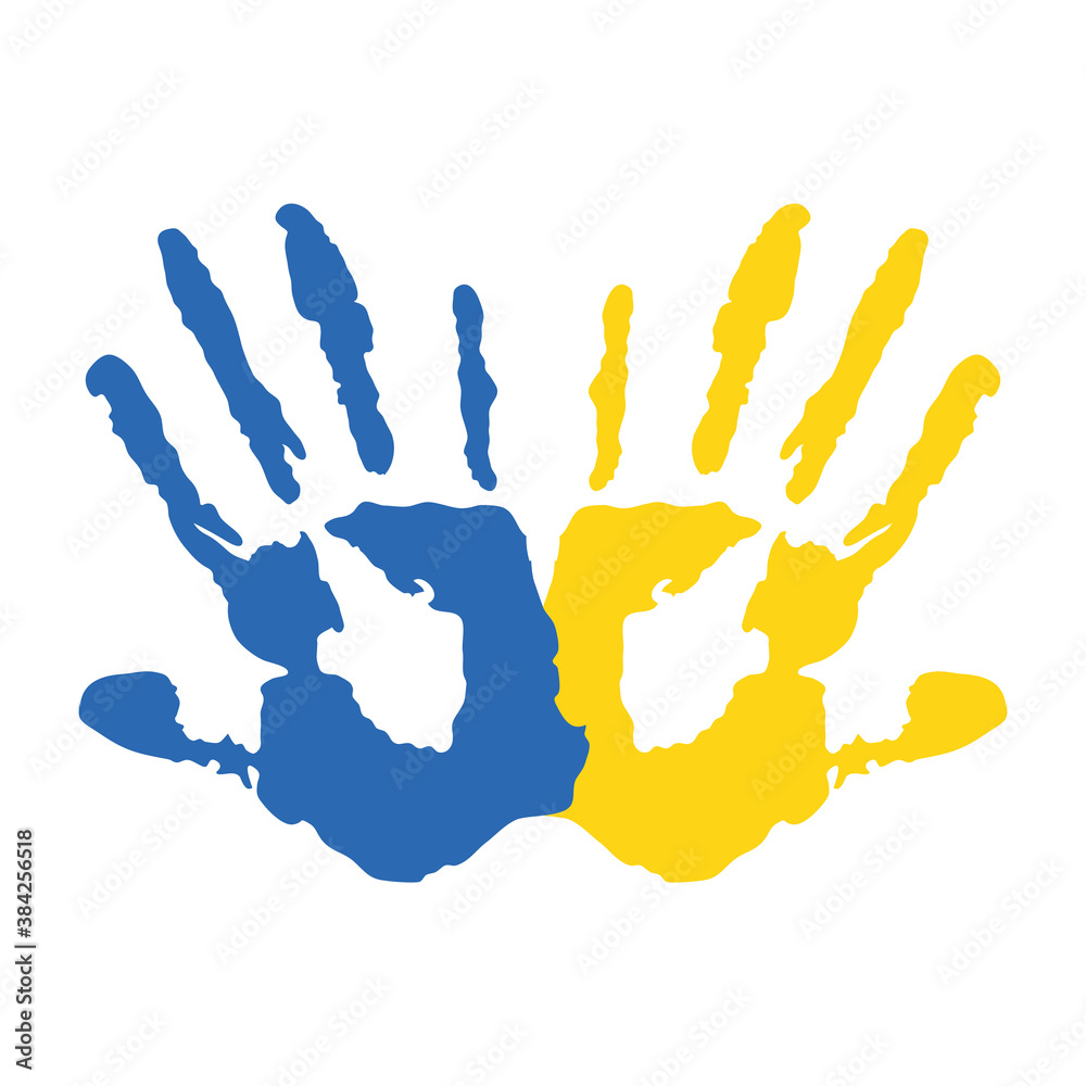 hands print paint colors yellow and blue down syndrome hands print paint colors yellow and blue down syndrome