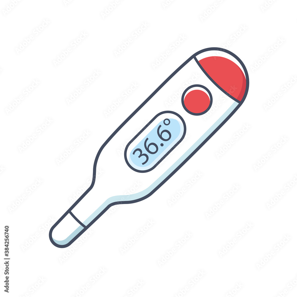 Medical digital thermometer isolated icon cartoon vector Medical digital thermometer isolated icon cartoon vector