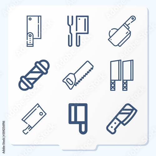 Simple set of 9 icons related to astronomical unit