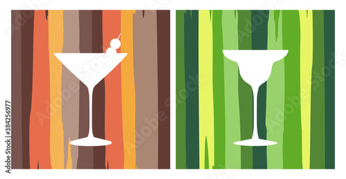 Cocktail drinks background illustrtion, mixology beverage vectors