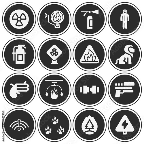 16 pack of dangerous filled web icons set