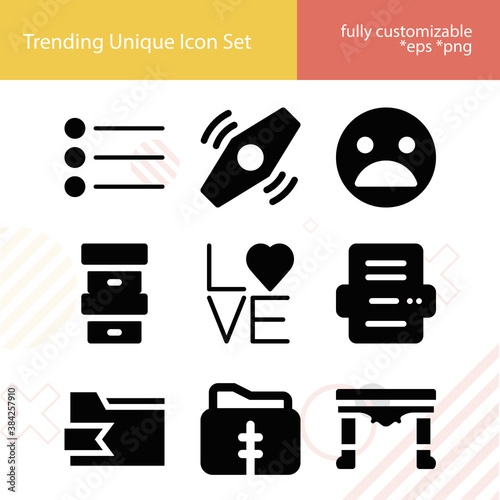 Simple set of fulfil related filled icons.