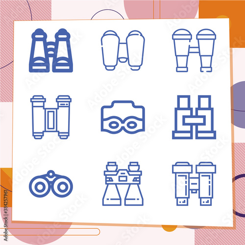 Simple set of 9 icons related to nicht