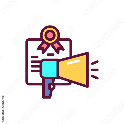 Oratory courses black line icon. Vector illustration. Outline pictogram for web page, mobile app, promo