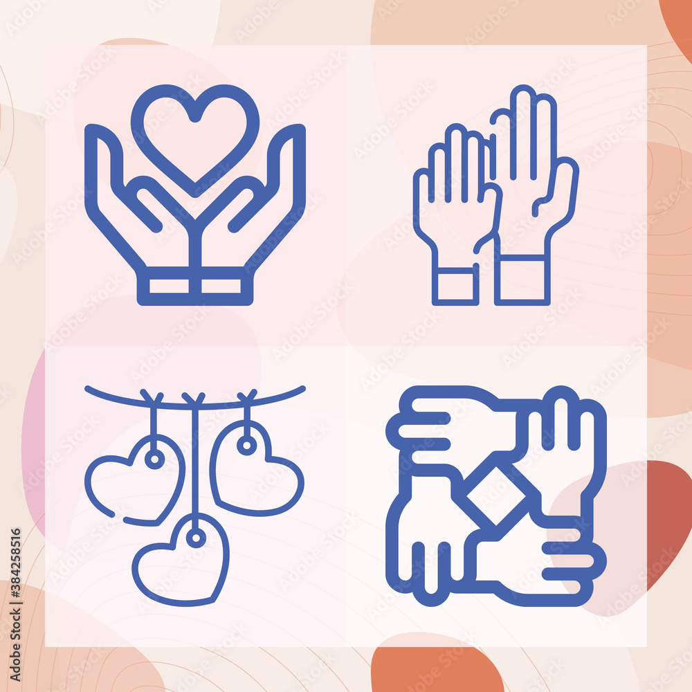 Obraz premium Simple set of sympathy related lineal icons
