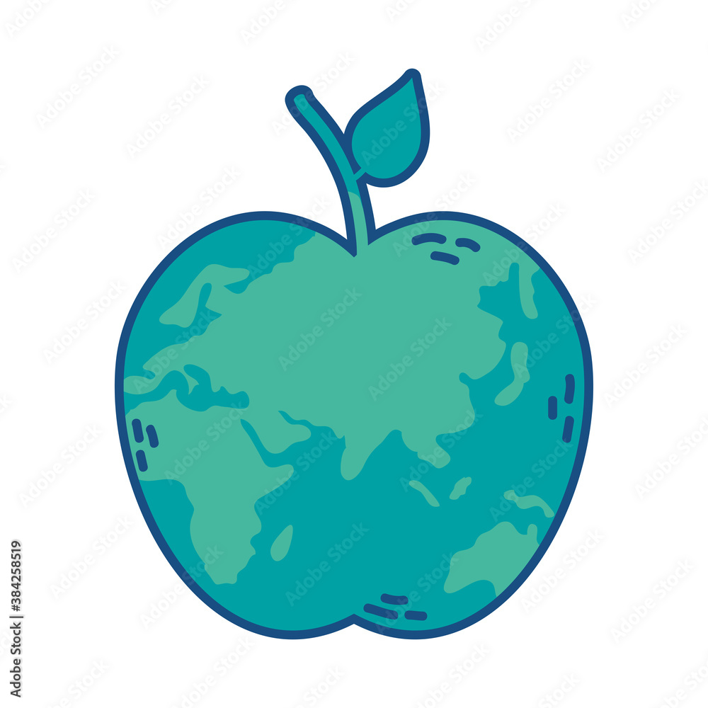 world planet earth with apple shape