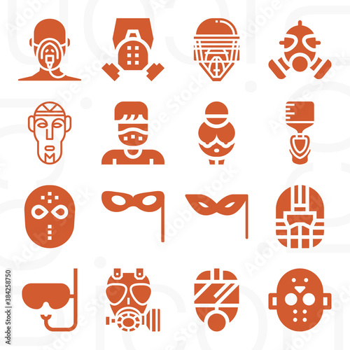 16 pack of venice  filled web icons set