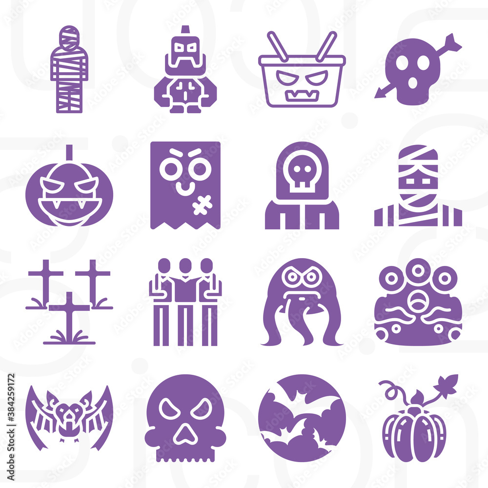 Fototapeta premium 16 pack of faint filled web icons set