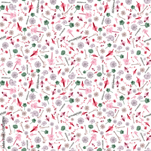 Obraz na płótnie Pattern of colorful wildflowers w salonie