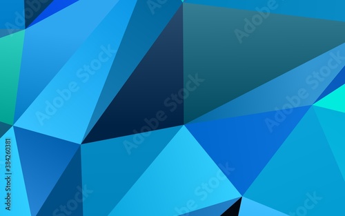 Light BLUE vector shining triangular pattern. © Dmitry