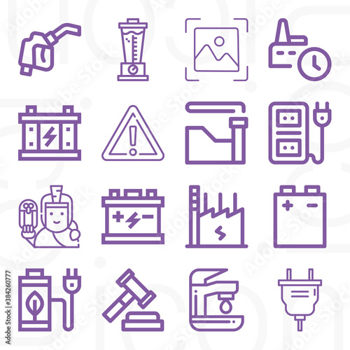 16 pack of discretion  lineal web icons set