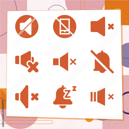 Simple set of 9 icons related to burke
