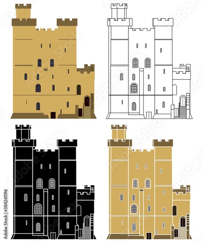 Newcastle castle in front view, UK.