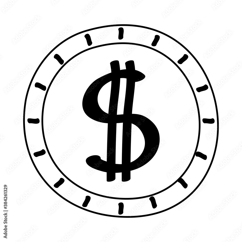 coin money dollar isolated icon coin money dollar isolated icon