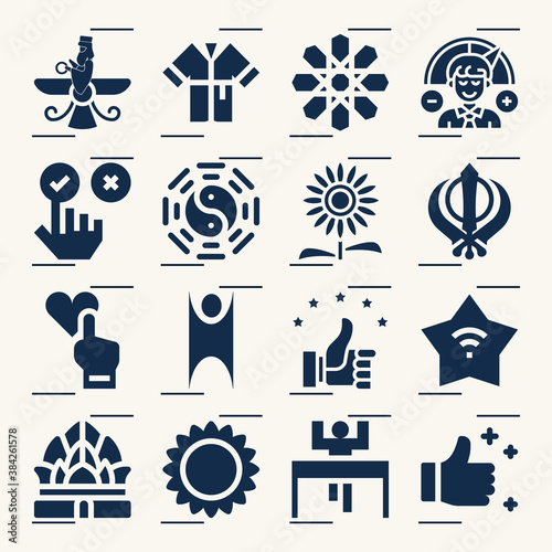 Simple set of morality related filled icons.