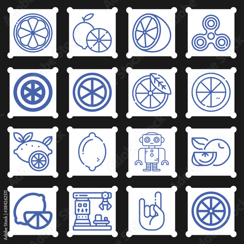 16 pack of oxide  lineal web icons set