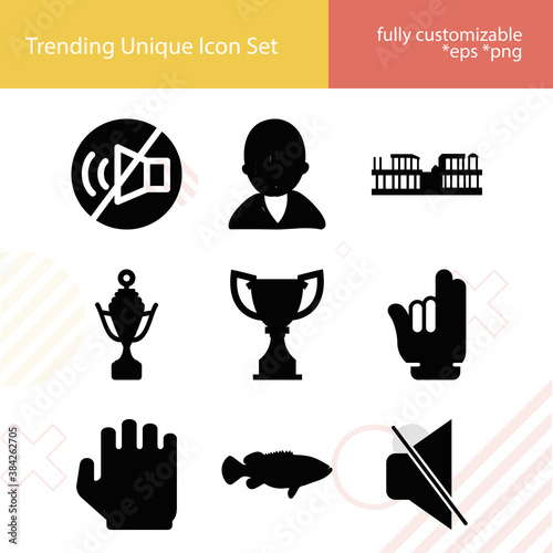 Simple set of prayer related filled icons.