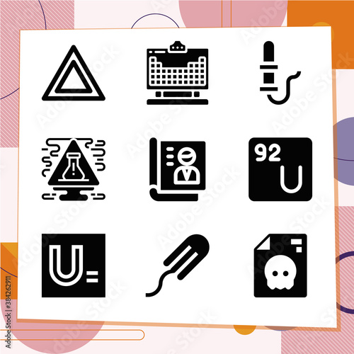 Simple set of 9 icons related to peril