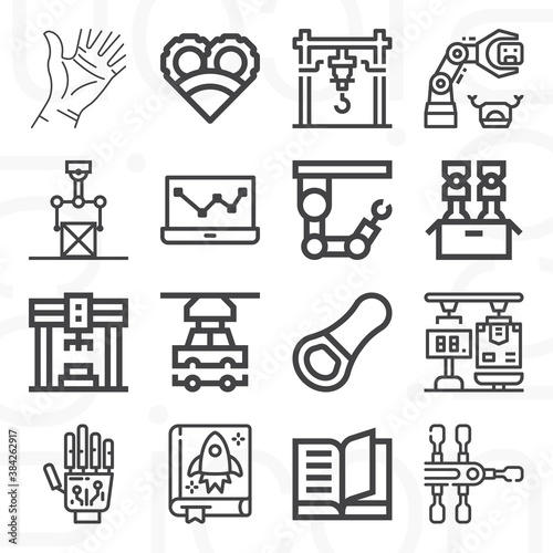 16 pack of lance  lineal web icons set