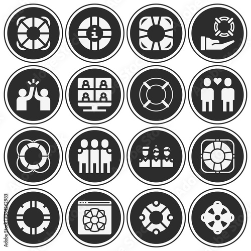 16 pack of associates  filled web icons set