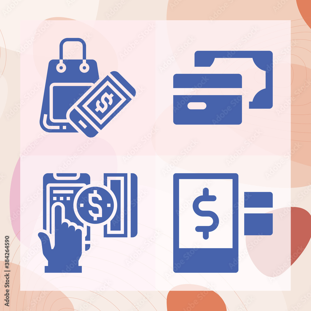 Simple set of transactions related filled icons Simple set of transactions related filled icons