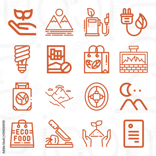 16 pack of devise  lineal web icons set