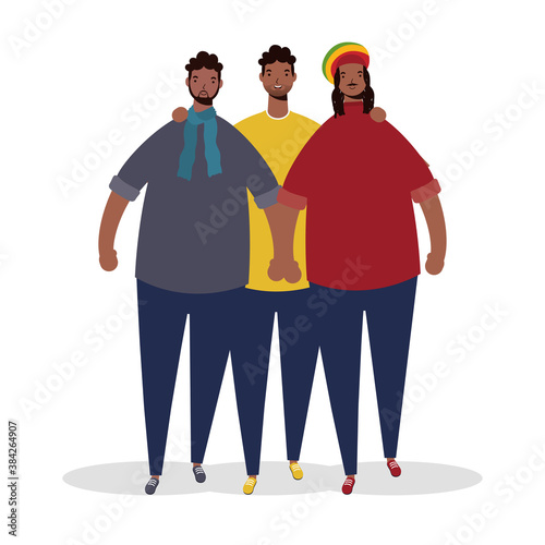 group of afro men characters