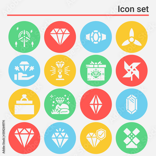 16 pack of grinding  filled web icons set