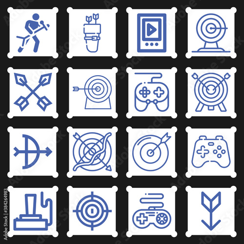 16 pack of performing artist  lineal web icons set