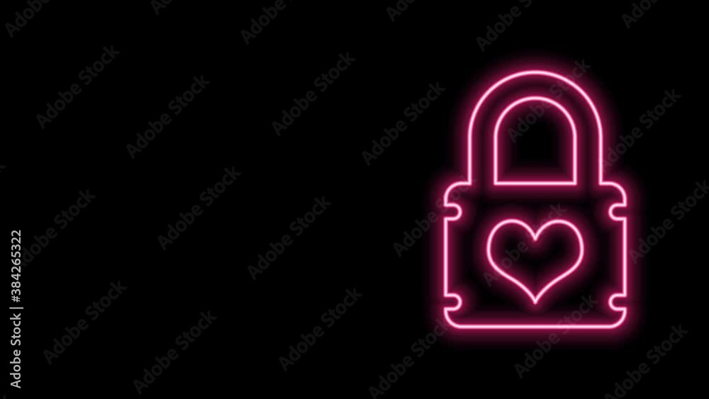 Glowing neon line Padlock with heart icon isolated on black background. Locked Heart. Love symbol and keyhole sign. 4K Video motion graphic animation Glowing neon line Padlock with heart icon isolated on black background. Locked Heart. Love symbol and keyhole sign. 4K Video motion graphic animation