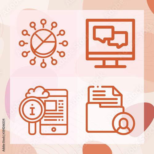 Simple set of regarding related lineal icons