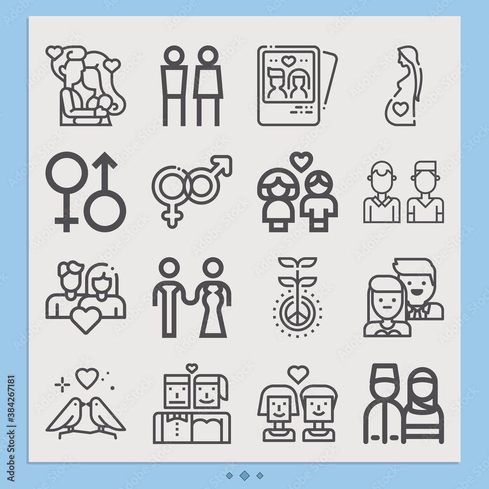 Simple set of expecting related lineal icons. Simple set of expecting related lineal icons.