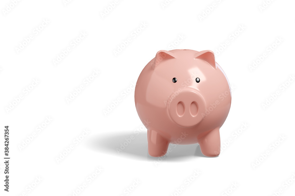 Piggy bank isolated on white background. Savings concept. 3d illustration.
