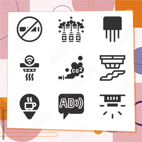 Simple set of 9 icons related to mirrors