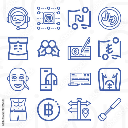 16 pack of anything  lineal web icons set