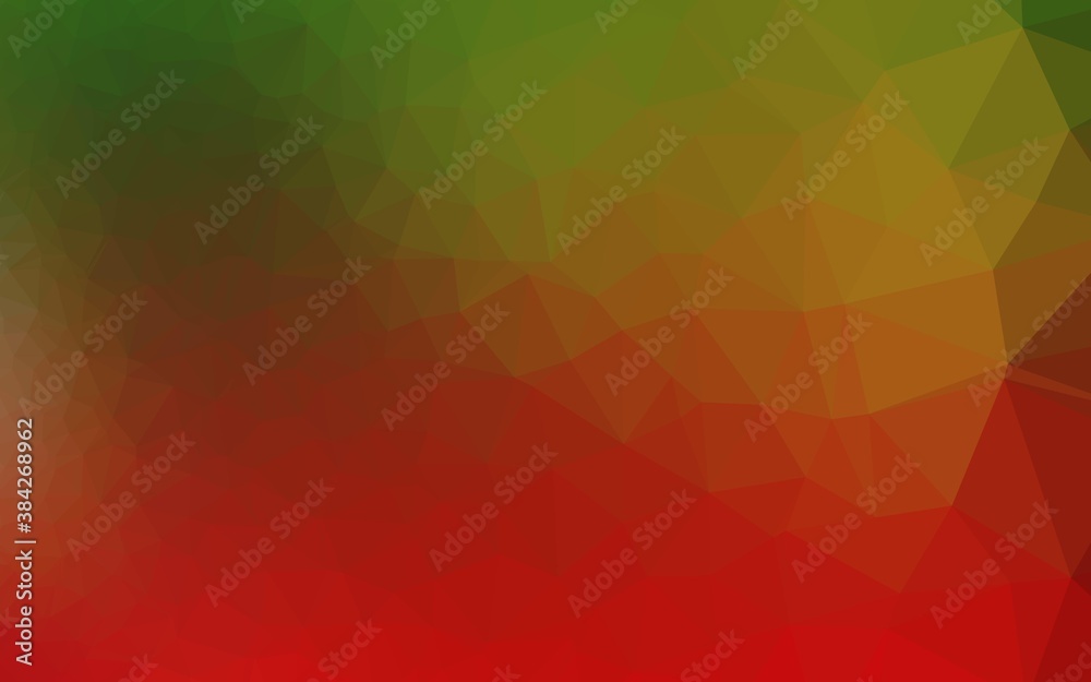 Light Green, Red vector abstract polygonal texture.