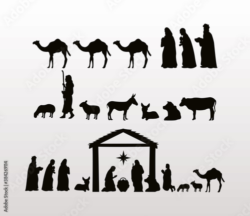 happy merry christmas manger scenes figures