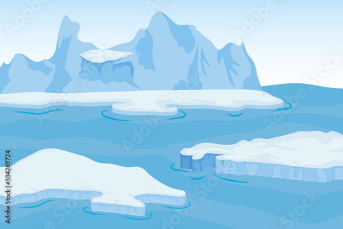 iceberg block arctic scene landscape